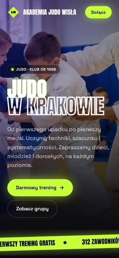 Szablon Puls: widok na telefonie, Judo
