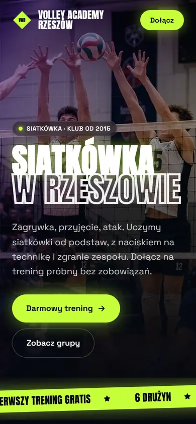 Szablon Puls: widok na telefonie, Siatkówka